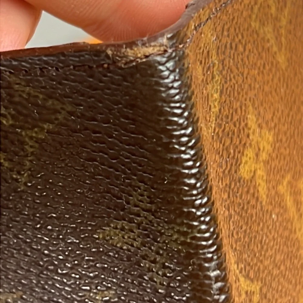 LV Luis Vuitton Brazza Long Wallet Monogram Canvas Men Brown Auth. Vintage